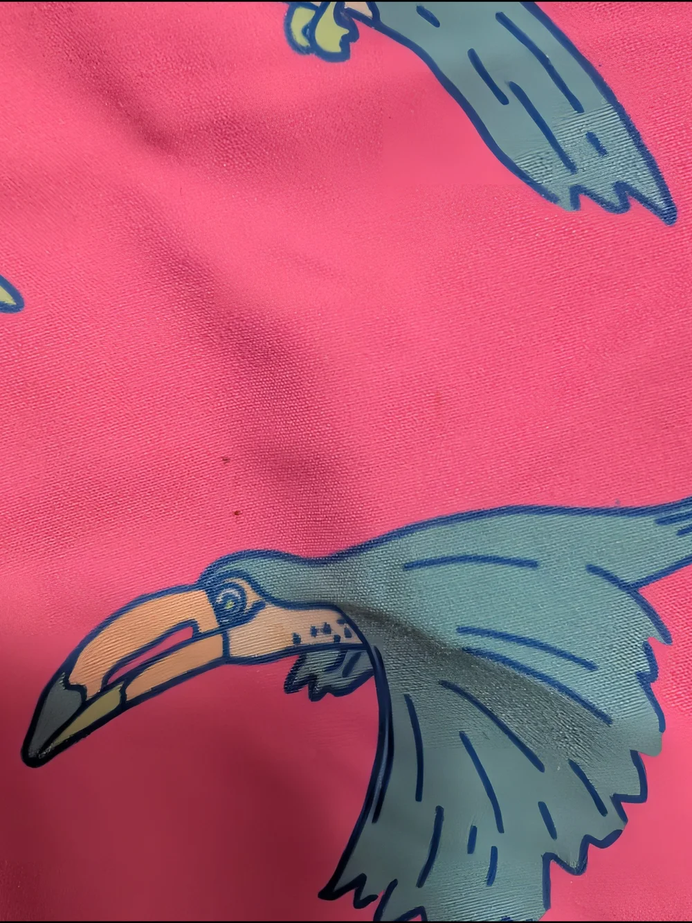 chubbies Pink Toucan Swim Trunks with Blue Bird Print